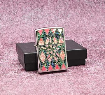 فندک زیپو اورجینال طرح ابی صورتی 88009 Zippo