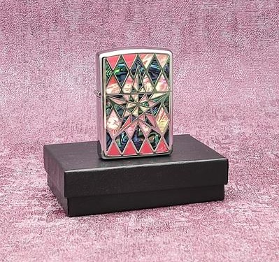 فندک زیپو اورجینال طرح ابی صورتی 88009 Zippo