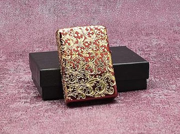 فندک زیپو اورجینال رنگ قرمز طلایی 14136 Zippo