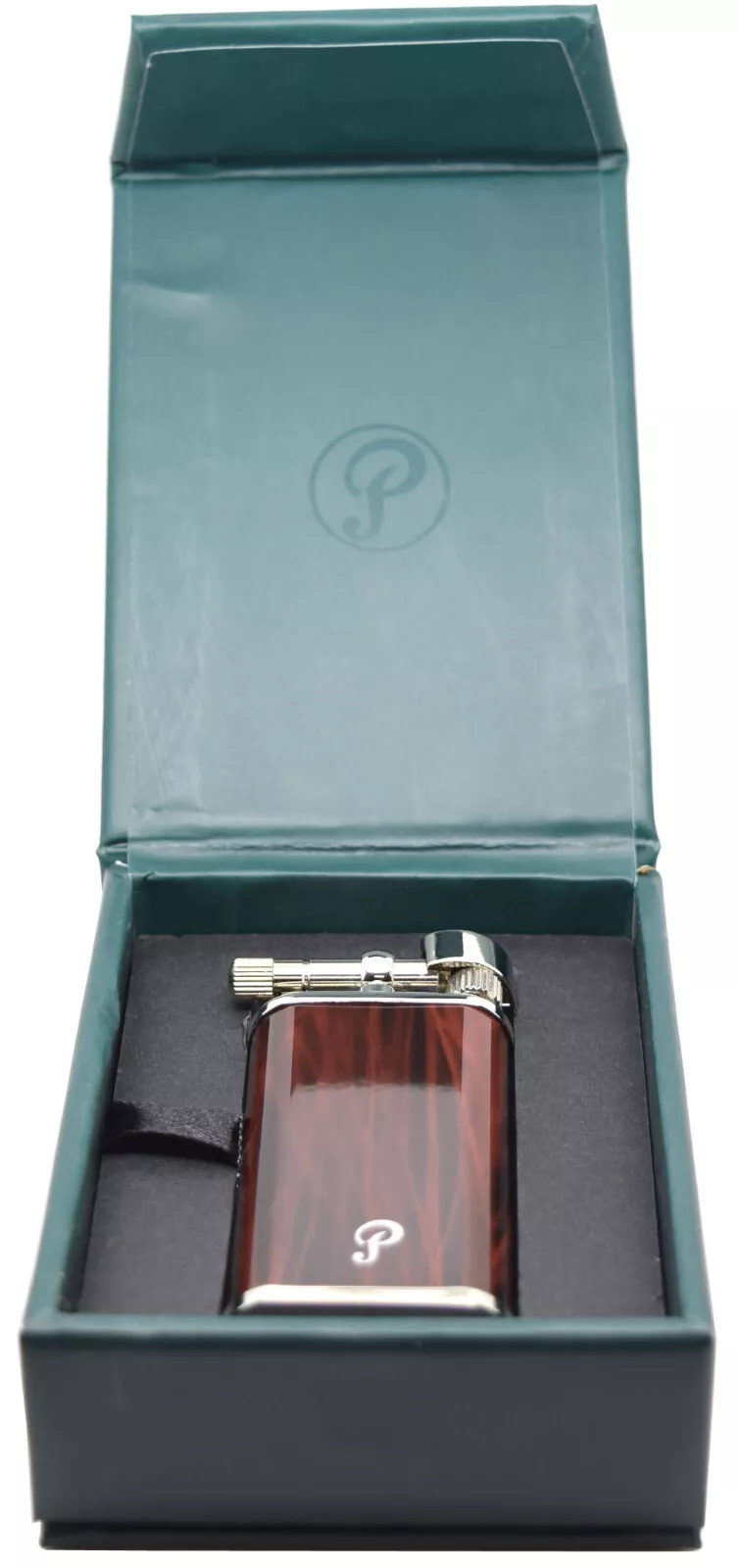 Peterson Pipe Lighter Brown and Chrome Finish