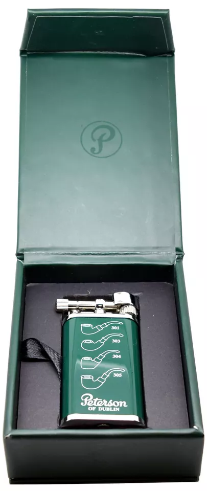 Peterson 'Green System' Pipe Lighter Green and Chrome Finish